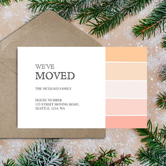 バラピンクピーチ移動アナウンスメントカード エンクロージャーカード