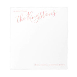 バラピンクファミリー名スクリプトメモ帳 ノートパッド