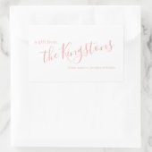 バラピンクファミリー名スクリプト矩形ステッカー 長方形シール (バッグ)