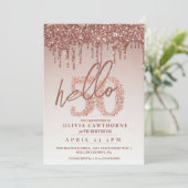 バラピンクフィフティ50誕生日 招待状 (スタンド正面)