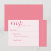 バラピンクフォーエバーエレガントスシンプルの結婚開始 出欠カード (正面/裏面)