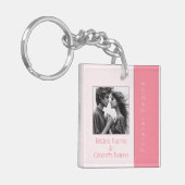 バラピンクフォーエバーエレガントフォト結婚ズ キーホルダー (正面左)