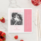 バラピンクフォーエバーエレガントフォト結婚ズ スタンダードランチョンナプキン (インサイチュ)