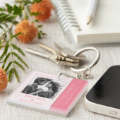 バラピンクフォーエバーモダンフォト結婚ズ キーホルダー (正面右)