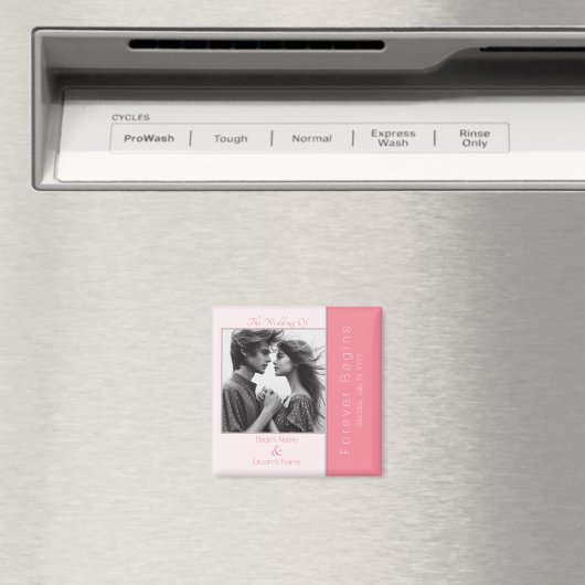 バラピンクフォーエバーモダンフォト結婚ズ マグネット (インサイチュ (食洗機))