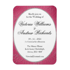 バラピンクフレキシブル磁石結婚式招待状。 マグネット