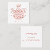 バラピンクフレームベーカリーベーカーのロゴ名刺 スクエア名刺 (正面/裏面)