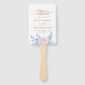 バラピンクフローラミニマル金ゴールドダスティブルー結婚ズ ハンドファン (正面)