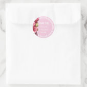 バラピンクフローラ結婚ブライダルの感謝していユーザ ラウンドシール (バッグ)