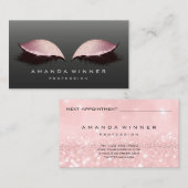 バラピンクブラックラッシュ伸展化粧グリッター 予約カード (正面/裏面)