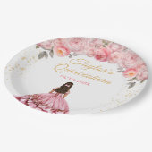 バラピンクプリンセスフローラキンセアニラ ペーパープレート (アングル)