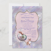 バラピンクベビーガールバーチャルシャワー招待状 サンキューカード (正面)