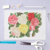 バラピンクホワイトイエローレッドフラワーフローラ#1 薄葉紙 (クラフト)