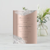 バラピンクホワイトスウィート16ブライダルシルバーグレー 招待状 (スタンド正面)