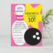 バラピンクボウリングバッシュ ボウリング バースデーパーティー 招待状 (スタンド正面)