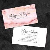 バラピンクマーブルックスエステティック 名刺