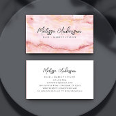 バラピンクマーブルックスエステティック 名刺