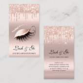 バラピンクメイクアップアーティストラッシュエクステンションドリップス赤面 名刺 (正面/裏面)