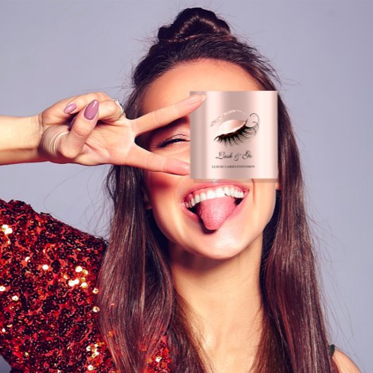 バラピンクメイクアップアーティストラッズブラッシュ拡張マイクロブラッド スクエア名刺