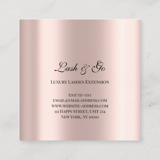 バラピンクメイクアップアーティストラッズブラッシュ拡張マイクロブラッド スクエア名刺 (裏面)