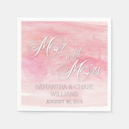 バラピンクモダン水結婚色 スタンダードカクテルナプキン