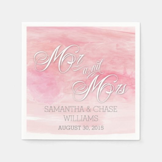 バラピンクモダン水結婚色 スタンダードカクテルナプキン (正面)