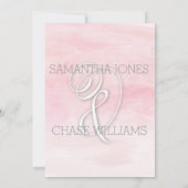 バラピンクモダン水結婚色 招待状 (裏面)