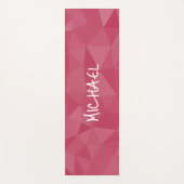 バラピンクライトジオメトリックメッシュパターン名前をカスタムする ヨガマット (正面)