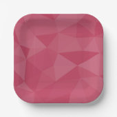 バラピンクライトジオメトリメッシュパターン ペーパープレート (正面)