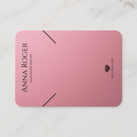 バラピンクロゴネックレスイヤリングディスプレイカード コーリングカード (正面)