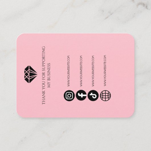 バラピンクロゴネックレスイヤリングディスプレイカード コーリングカード (裏面)