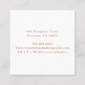 バラピンクロゴベーカリーパティシシェフベイカーズ スクエア名刺 (裏面)