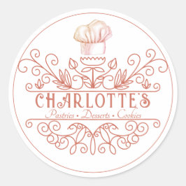 バラピンクロゴベーカリーベーカーのロゴ製品ラベル ラウンドシール