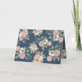 バラピンクロマンチック植物油彩誕生日車 カード (裏面)