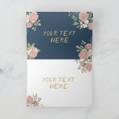 バラピンクロマンチック植物油彩誕生日車 カード (内部)