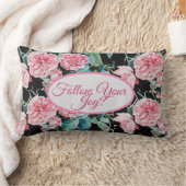 バラピンクローズ後を追フローラあなたの喜びパターンカス ランバークッション (ブランケット)