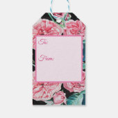 バラピンクローズ後を追フローラあなたの喜びパターン ギフトタグ (裏面)