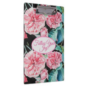 バラピンクローズ後を追フローラあなたの喜びパターン クリップボード (右)