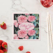 バラピンクローズ後を追フローラあなたの喜びパターン スタンダードカクテルナプキン (インサイチュ)