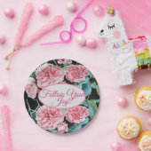 バラピンクローズ後を追フローラあなたの喜びパターン ペーパープレート (パーティー)