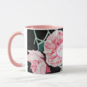 バラピンクローズ後を追フローラあなたの喜びパターン マグカップ (左)