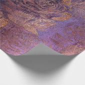 バラピンクローズ金ゴールドメタリックフローラブルゴーニュプラム ラッピングペーパー (角)