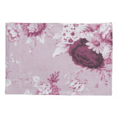 バラピンクヴィンテージ植物性フローラトワールNo.5 枕カバー (裏面-左)