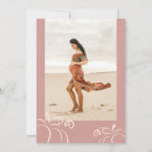 バラピンク小さなかぼちゃの赤ちゃんシャワー 招待状 (裏面)