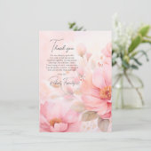 バラピンク悔やみや弔慰葬式ありがとう |写真 カード (スタンド正面)