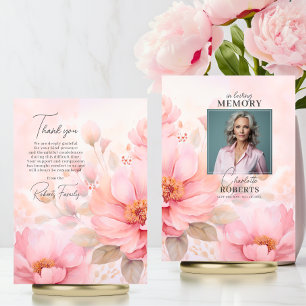 バラピンク悔やみや弔慰葬式ありがとう  写真 カード
