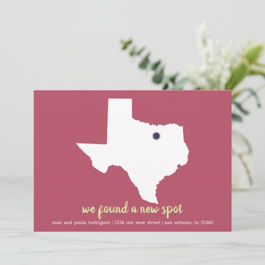 バラピンク新しいスポットを見つけた – テキサス州移動 案内状 (スタンド正面)