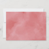 バラピンク水彩少女の写真の誕生のお知らせ 招待状 (裏面)