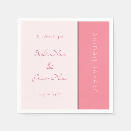 バラピンク永遠にエレガントな結婚式を始める スタンダードカクテルナプキン (正面)