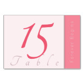 バラピンク永遠にエレガントな結婚式を始める テーブルナンバー (裏面)